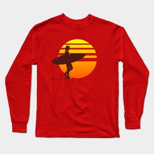 Surfer Girl Sunset Long Sleeve T-Shirt